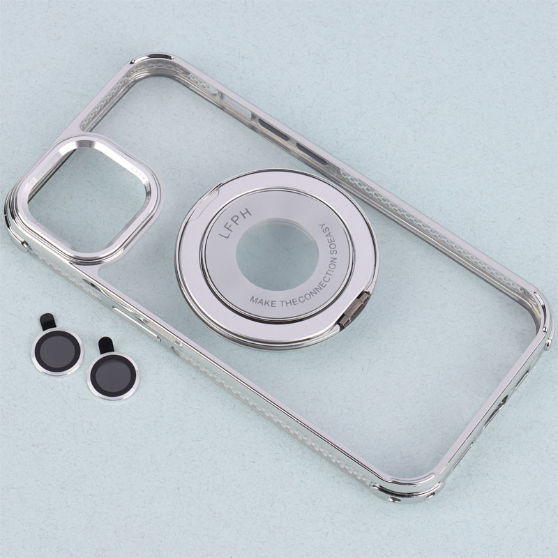 قاب PC شفاف Fashion Trends استند شو + محافظ لنز رینگی iPhone 13