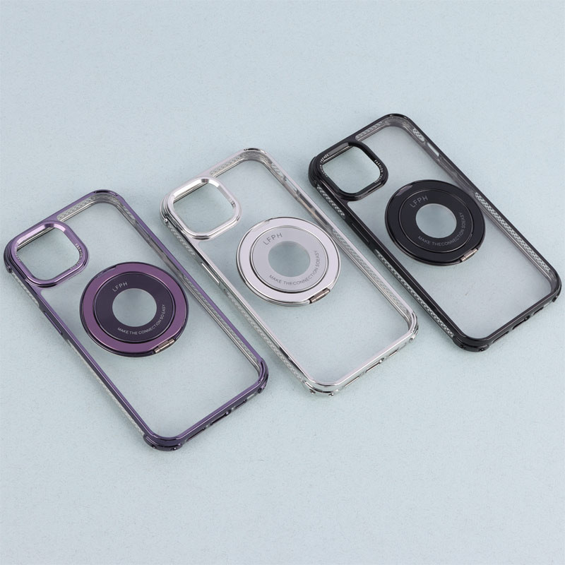 قاب PC شفاف Fashion Trends استند شو + محافظ لنز رینگی iPhone 13