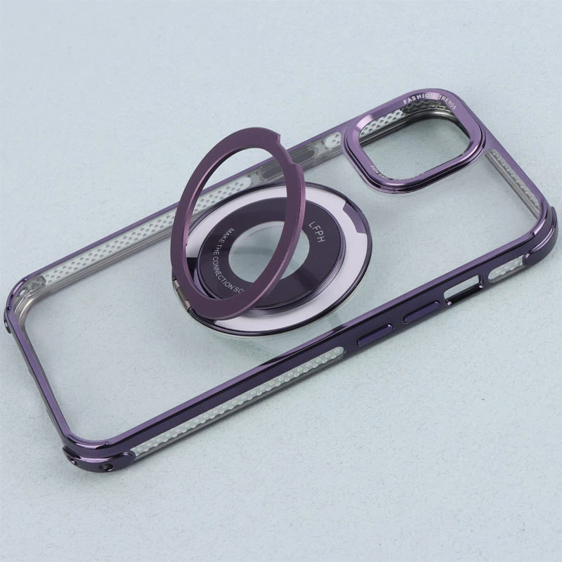 قاب PC شفاف Fashion Trends استند شو + محافظ لنز رینگی iPhone 13