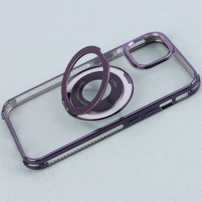 قاب PC شفاف Fashion Trends استند شو + محافظ لنز رینگی iPhone 13