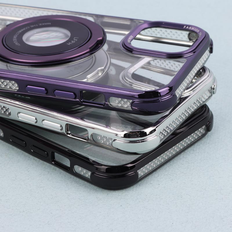 قاب PC شفاف Fashion Trends استند شو + محافظ لنز رینگی iPhone 13
