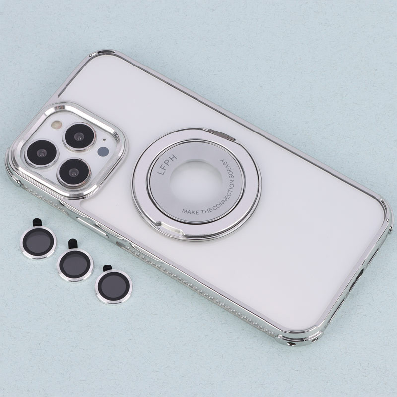 قاب PC شفاف Fashion Trends استند شو + محافظ لنز رینگی iPhone 13 Pro Max