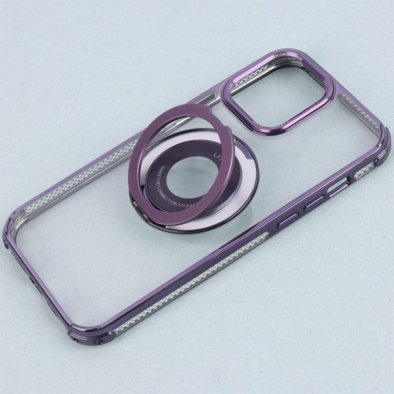 قاب PC شفاف Fashion Trends استند شو + محافظ لنز رینگی iPhone 13 Pro Max