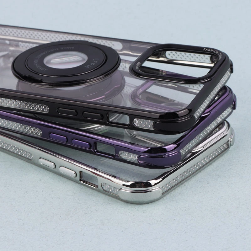 قاب PC شفاف Fashion Trends استند شو + محافظ لنز رینگی iPhone 13 Pro Max