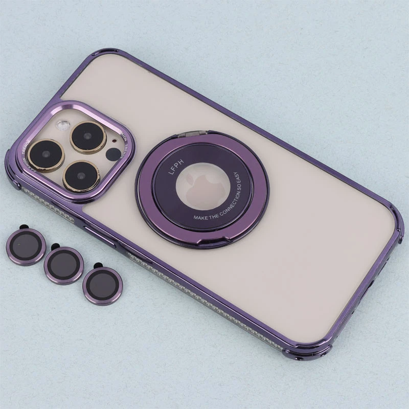 قاب PC شفاف Fashion Trends استند شو + محافظ لنز رینگی iPhone 14 Pro Max