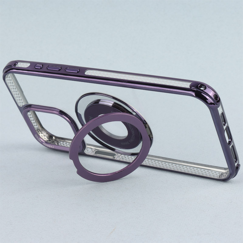 قاب PC شفاف Fashion Trends استند شو + محافظ لنز رینگی iPhone 15 Pro Max