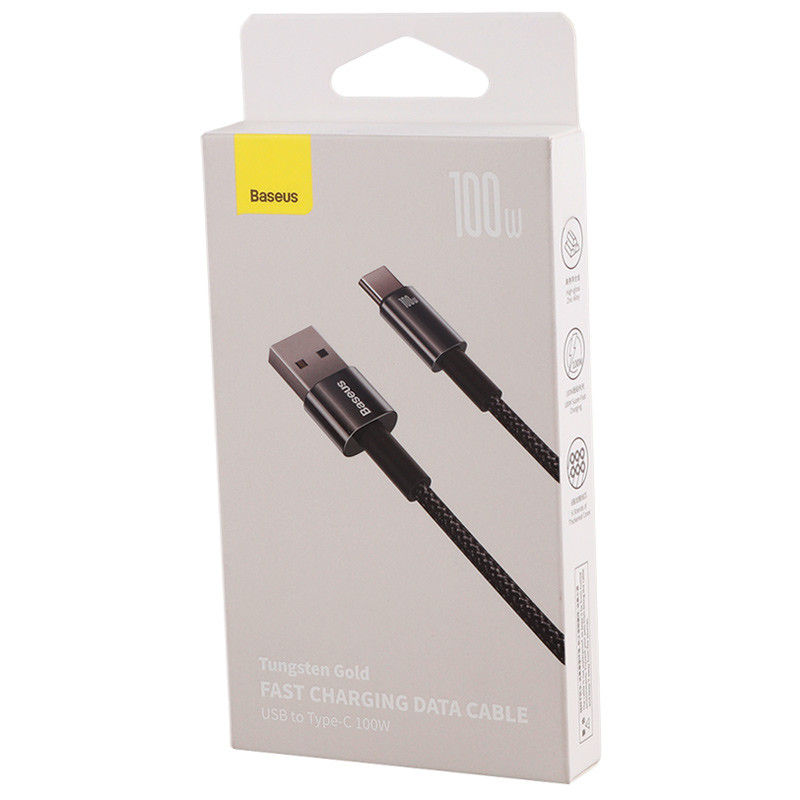 کابل تایپ سی فست شارژ Baseus Tungsten Gold CAWJ00000 6A 100W 1m