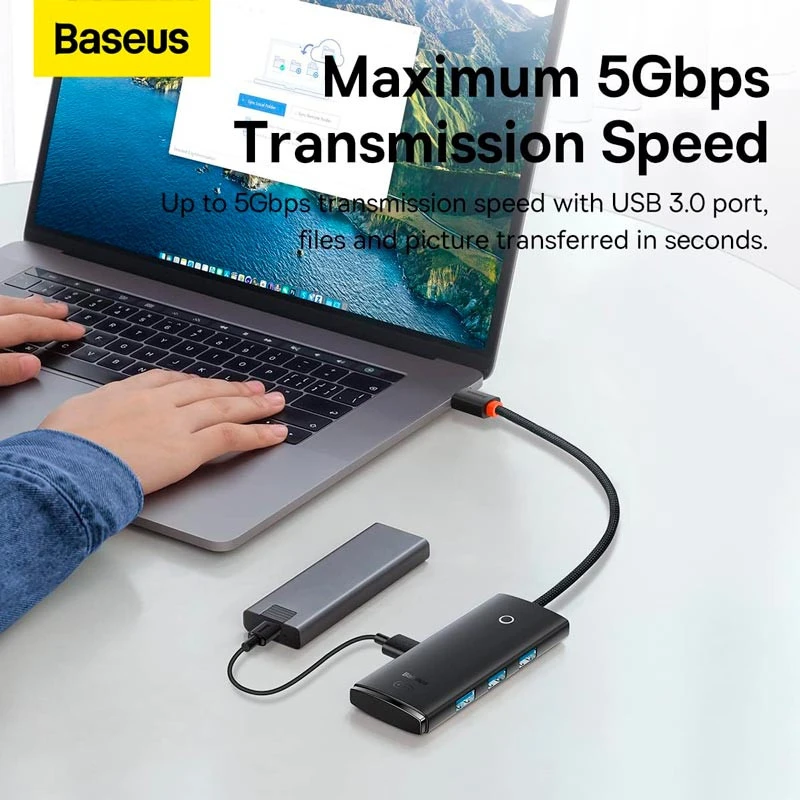 هاب 4 پورت USB3.0 باسئوس Lite Series WKQX0303