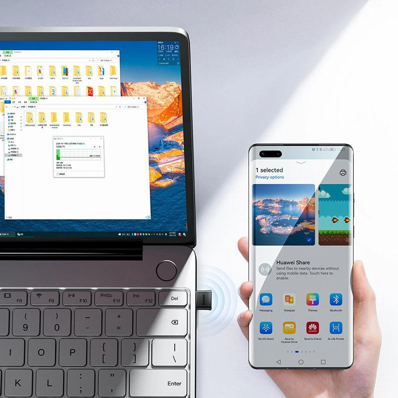 دانگل بلوتوث کامپیوتر Baseus BA04 ZJBA0000 V5.0 USB