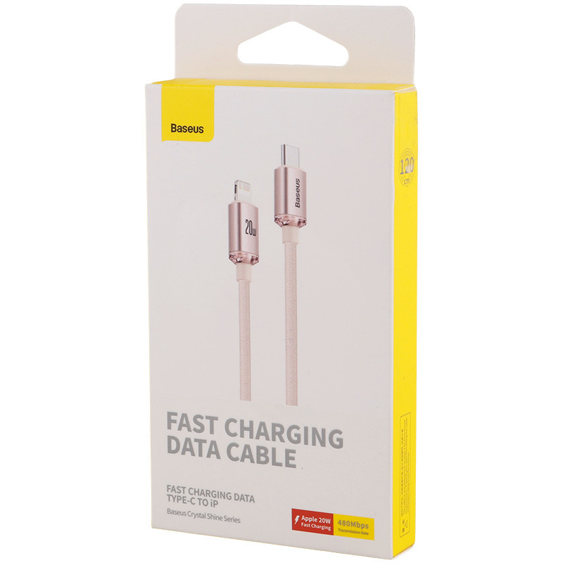 کابل تبدیل فست شارژ Baseus Crystal Shine Series CAJY0013 Type-C To Lightning 20W 1.2m