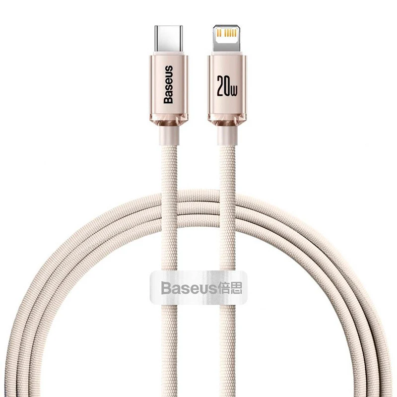 کابل تبدیل فست شارژ Baseus Crystal Shine Series CAJY0013 Type-C To Lightning 20W 1.2m
