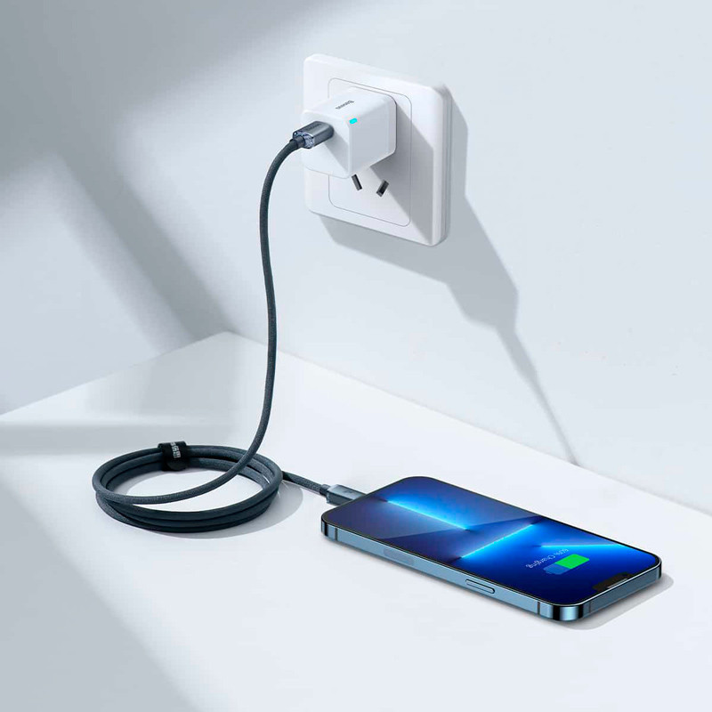 کابل تبدیل فست شارژ Baseus Crystal Shine Series CAJY0013 Type-C To Lightning 20W 1.2m