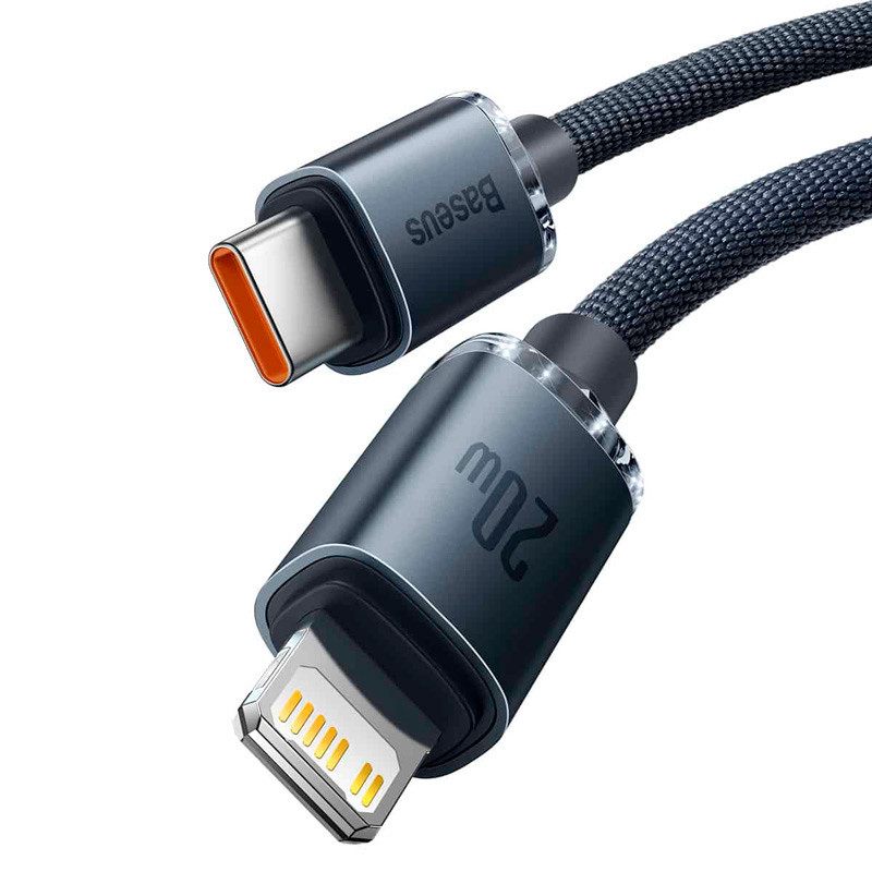 کابل تبدیل فست شارژ Baseus Crystal Shine Series CAJY0013 Type-C To Lightning 20W 1.2m
