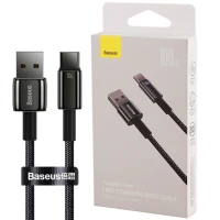 کابل تایپ سی فست شارژ Baseus Tungsten Gold CAWJ00000 6A 100W 1m