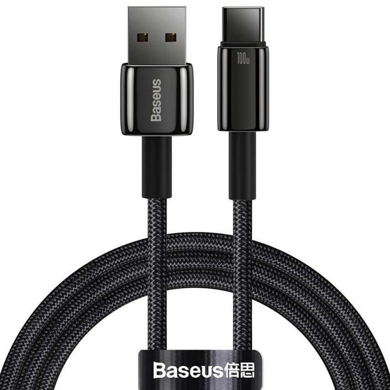 کابل تایپ سی فست شارژ Baseus Tungsten Gold CAWJ00000 6A 100W 1m