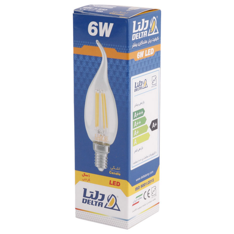 لامپ شمعی LED اشکی دلتا Delta Candle E14 6W