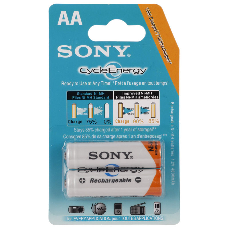 باتری دوتایی قلمی شارژی Sony Cycle Energy Ni-MH AA 4600mAh