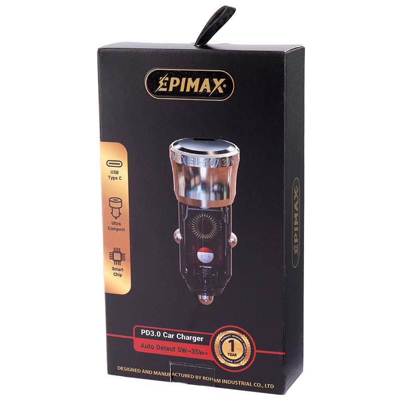 شارژر فندکی فست شارژ Epimax EU-107 PD 3.0 35W