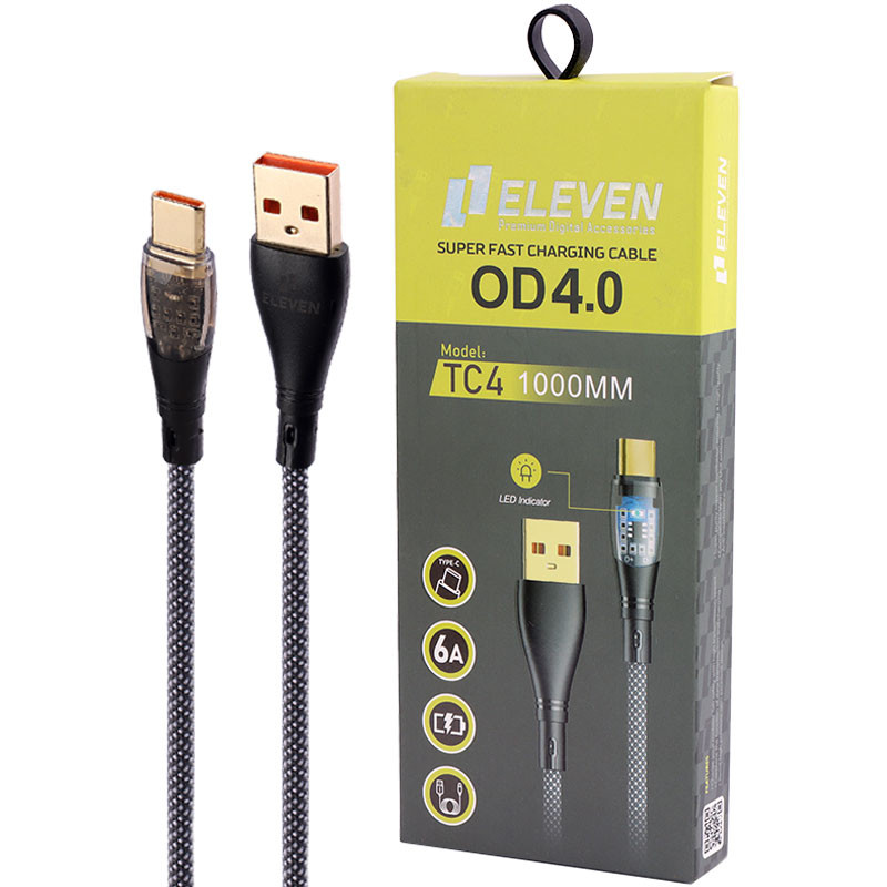 کابل تایپ سی فست شارژ Eleven TC4 6A 1m