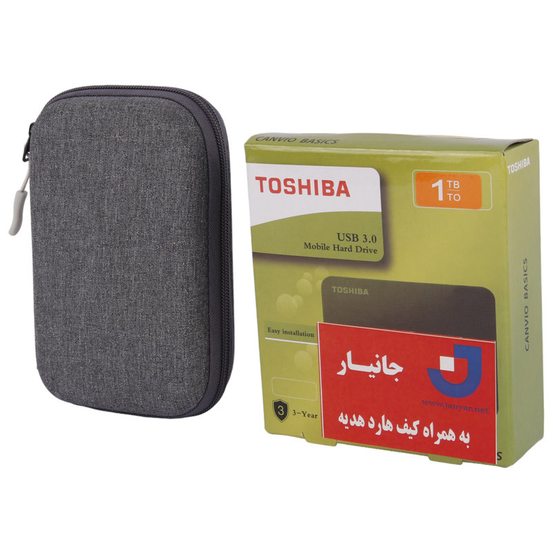 هارد اکسترنال توشیبا Toshiba Canvio Basics 1TB + هدیه کیف هارد