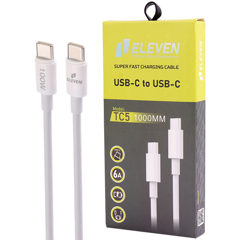 کابل تبدیل فست شارژ Eleven TC5 Type-C to Type-C 6A 100W 1m
