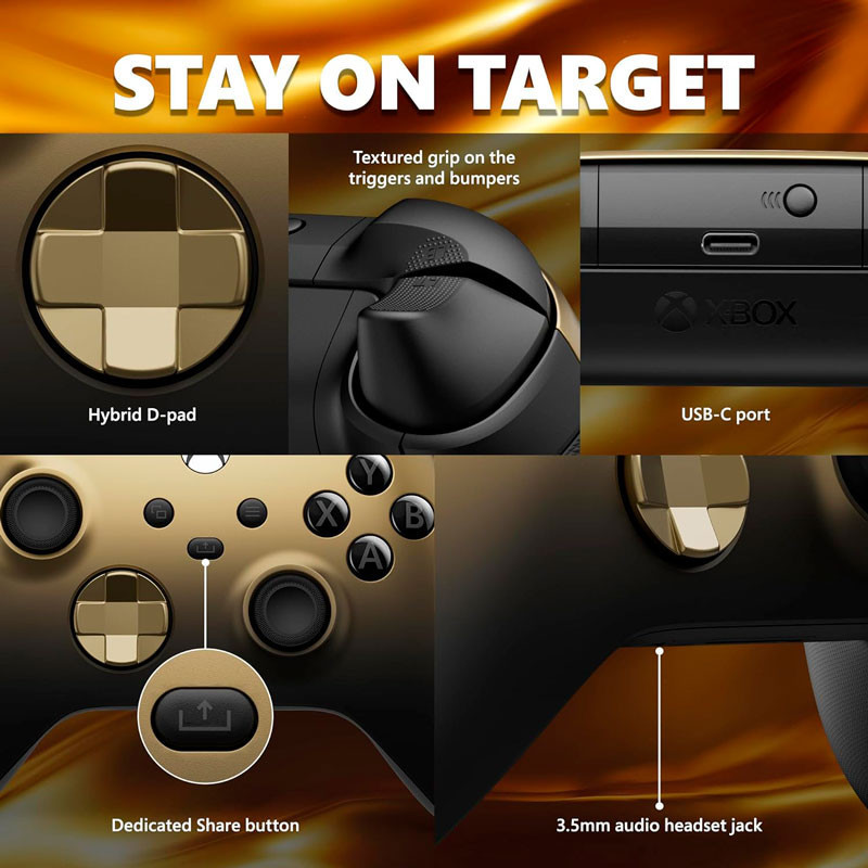 دسته بازی بی سیم Microsoft XBOX Series X/S Gold Shadow Special Edition