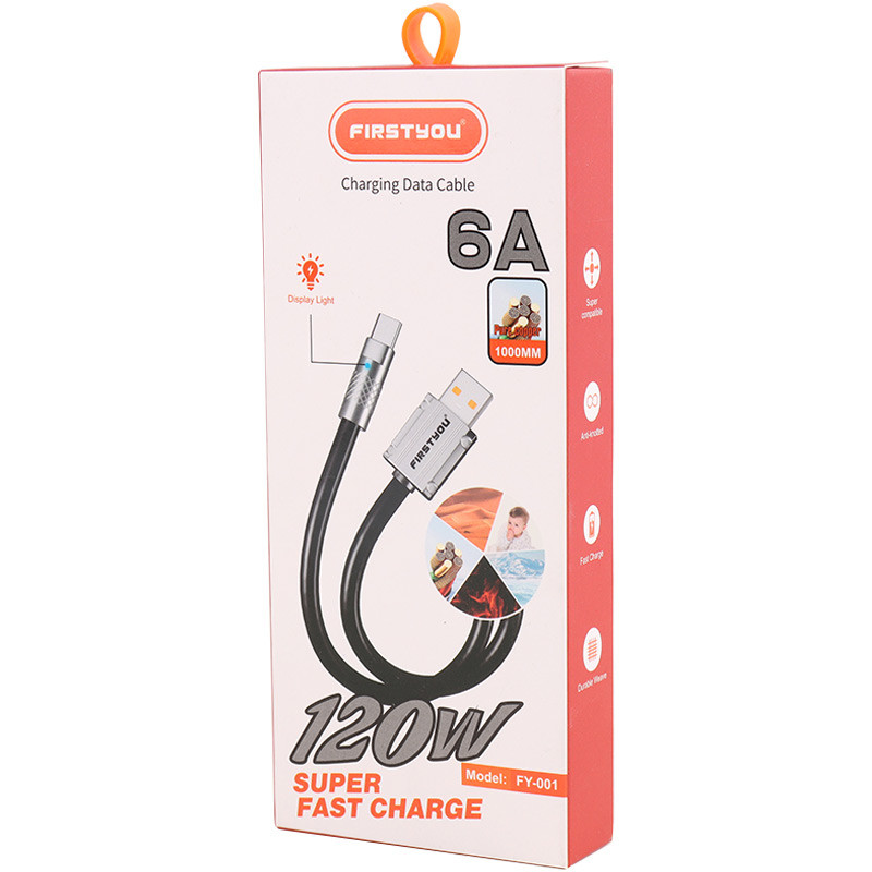 کابل میکرو یو اس بی فست شارژ First You FY-001 6A 120W 1m
