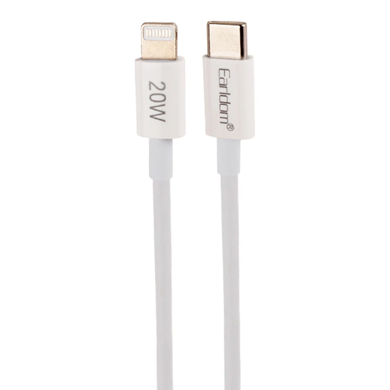 شارژر دیواری فست شارژ Earldom ES-EU40 2Port QC3.0 PD 3A 20W + کابل آیفونی
