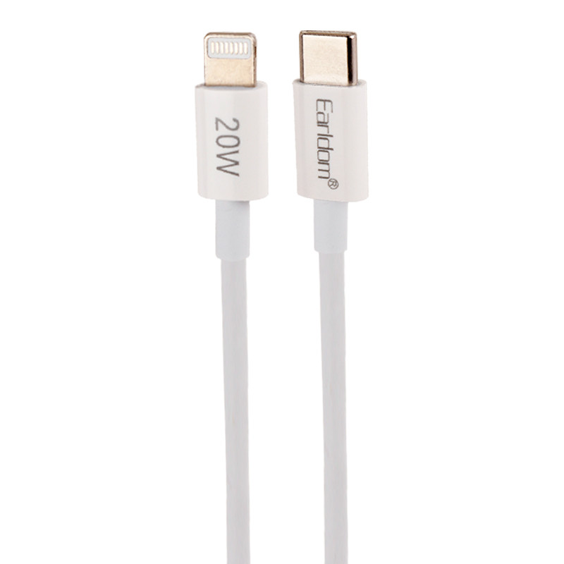 شارژر دیواری فست شارژ Earldom ES-EU40 2Port QC3.0 PD 3A 20W + کابل آیفونی