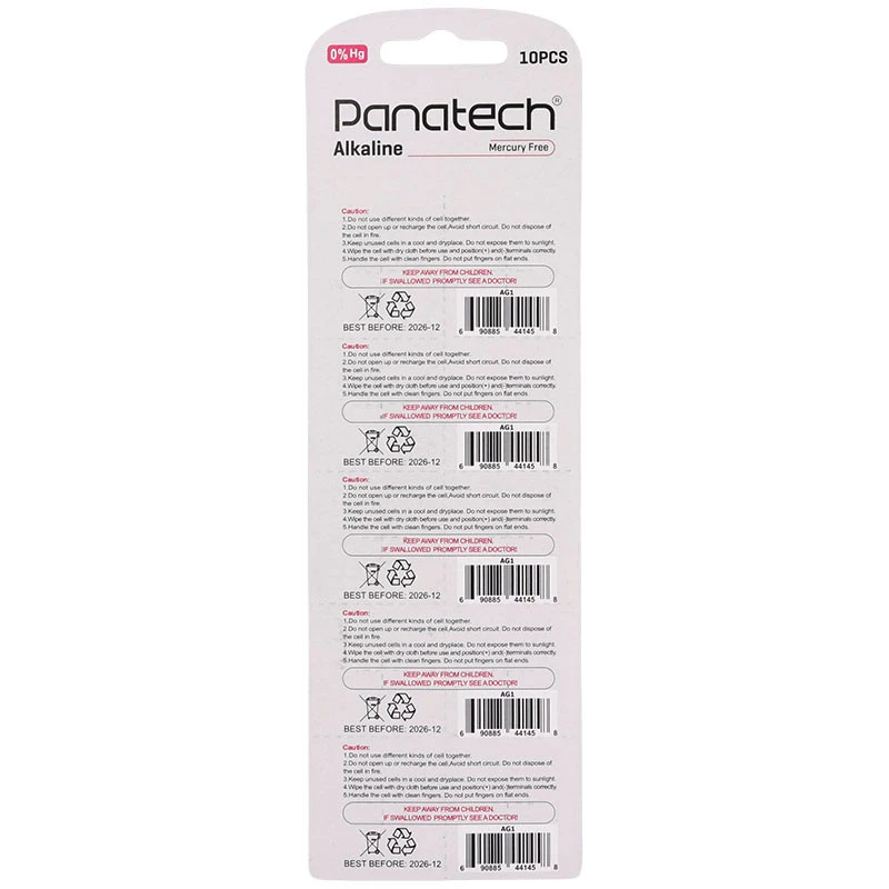 باتری سکه ای Panatech Alkaline AG1 بسته ۱۰ عددی