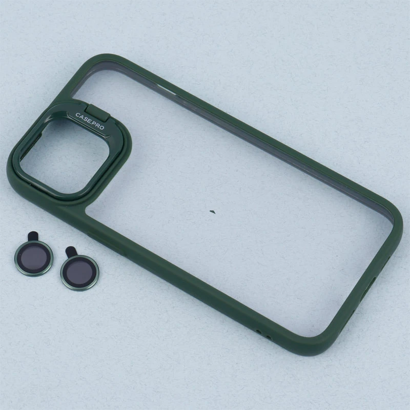 قاب PC شفاف Case Pro استند شو + محافظ لنز رینگی iPhone 13