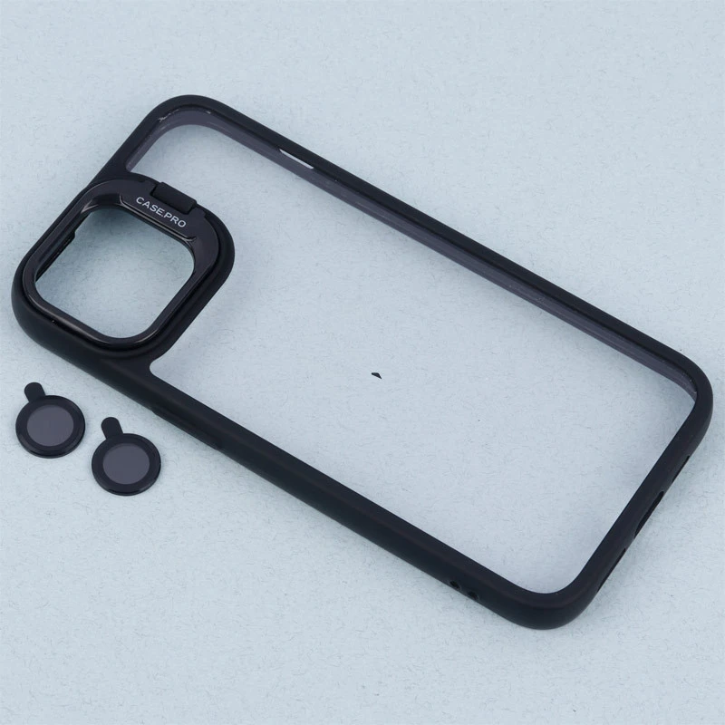 قاب PC شفاف Case Pro استند شو + محافظ لنز رینگی iPhone 13