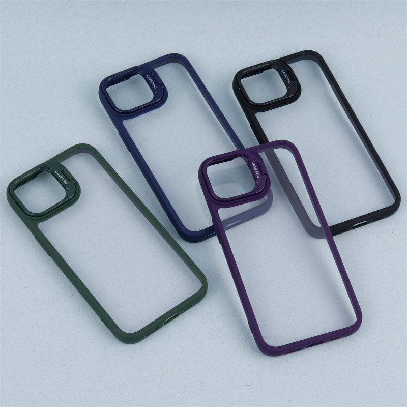 قاب PC شفاف Case Pro استند شو + محافظ لنز رینگی iPhone 13