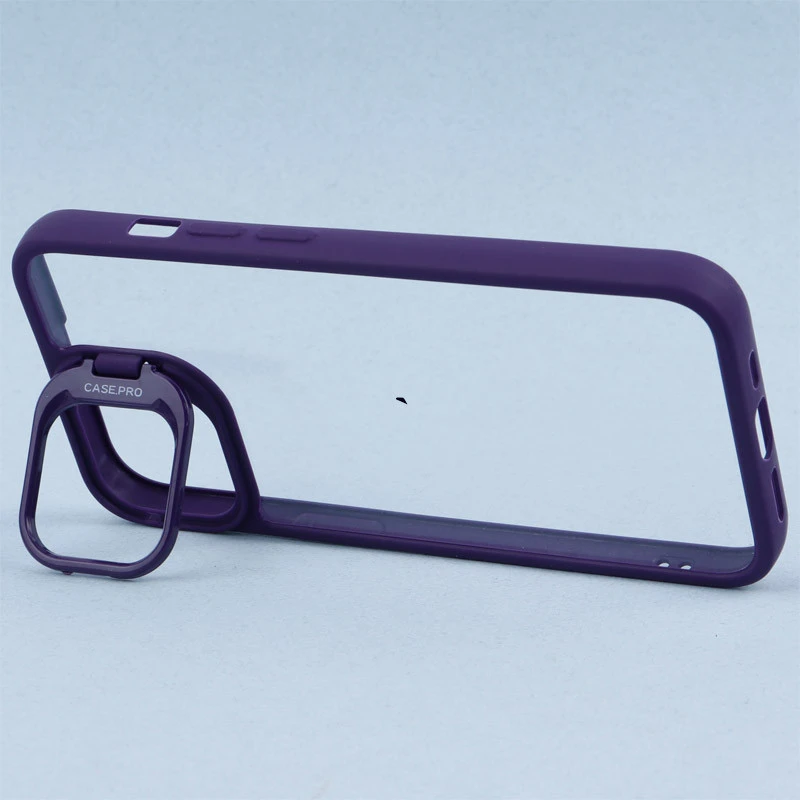 قاب PC شفاف Case Pro استند شو + محافظ لنز رینگی iPhone 13