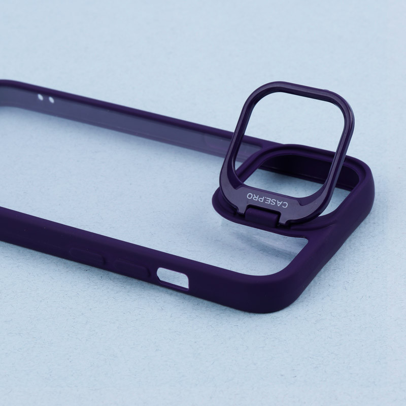 قاب PC شفاف Case Pro استند شو + محافظ لنز رینگی iPhone 13