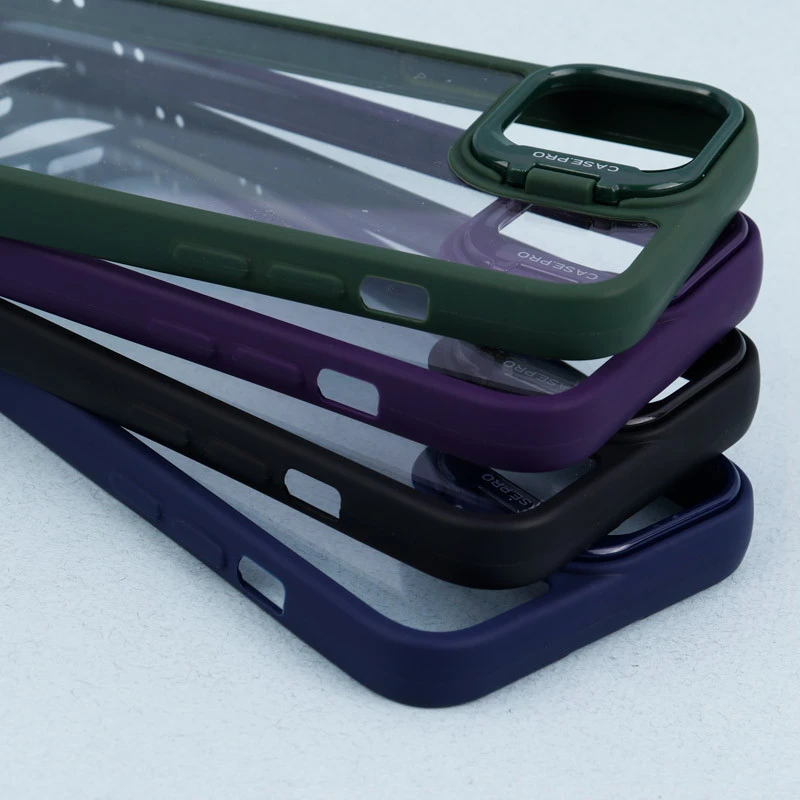 قاب PC شفاف Case Pro استند شو + محافظ لنز رینگی iPhone 13