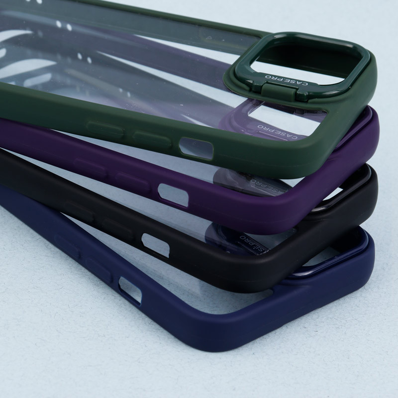 قاب PC شفاف Case Pro استند شو + محافظ لنز رینگی iPhone 13