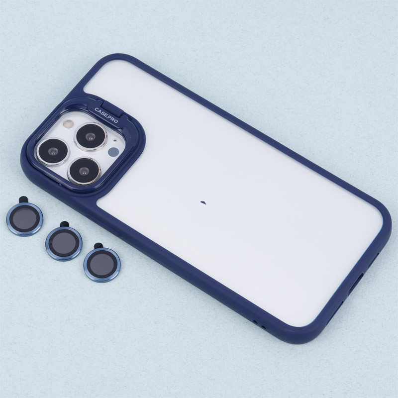 قاب PC شفاف Case Pro استند شو + محافظ لنز رینگی iPhone 13 Pro Max