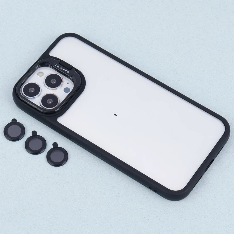 قاب PC شفاف Case Pro استند شو + محافظ لنز رینگی iPhone 13 Pro Max
