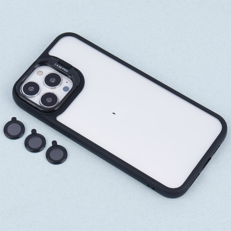 قاب PC شفاف Case Pro استند شو + محافظ لنز رینگی iPhone 13 Pro Max