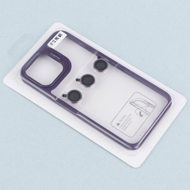قاب PC شفاف Case Pro استند شو + محافظ لنز رینگی iPhone 13 Pro Max
