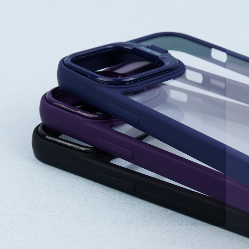 قاب PC شفاف Case Pro استند شو + محافظ لنز رینگی iPhone 13 Pro Max