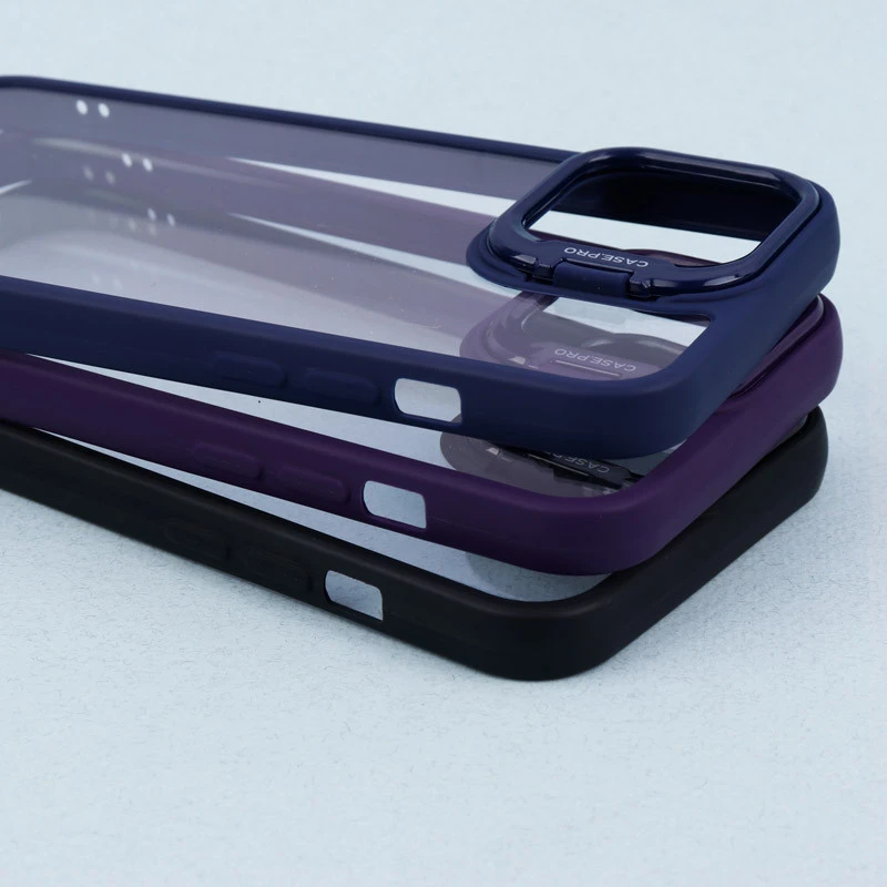قاب PC شفاف Case Pro استند شو + محافظ لنز رینگی iPhone 13 Pro Max