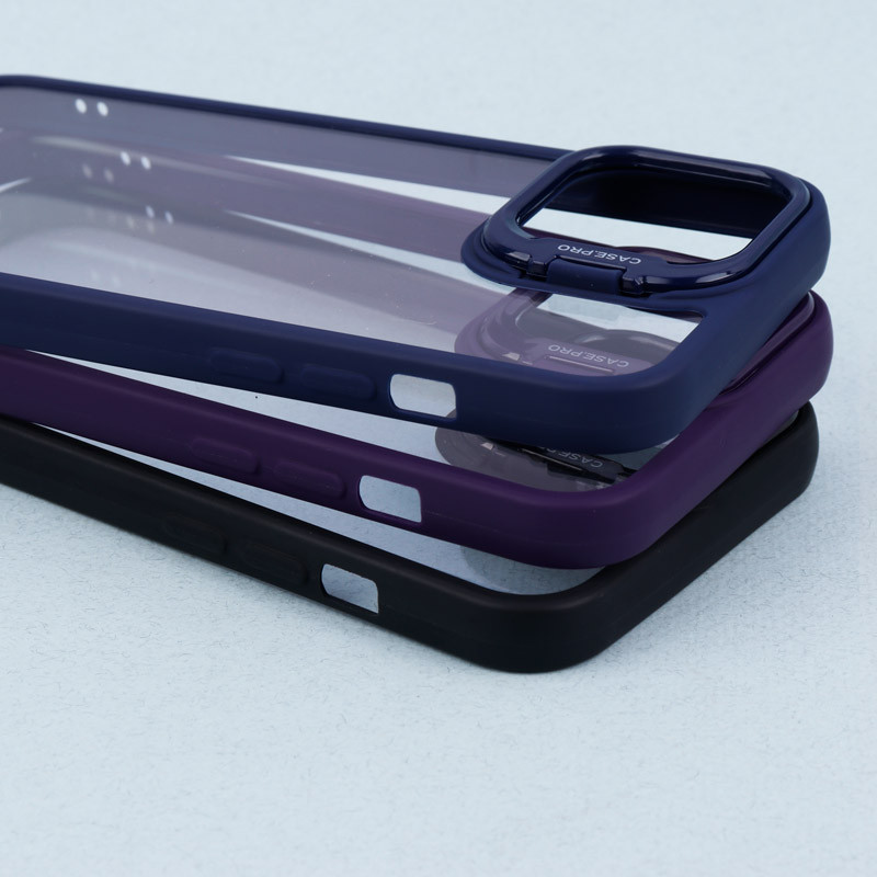 قاب PC شفاف Case Pro استند شو + محافظ لنز رینگی iPhone 13 Pro Max