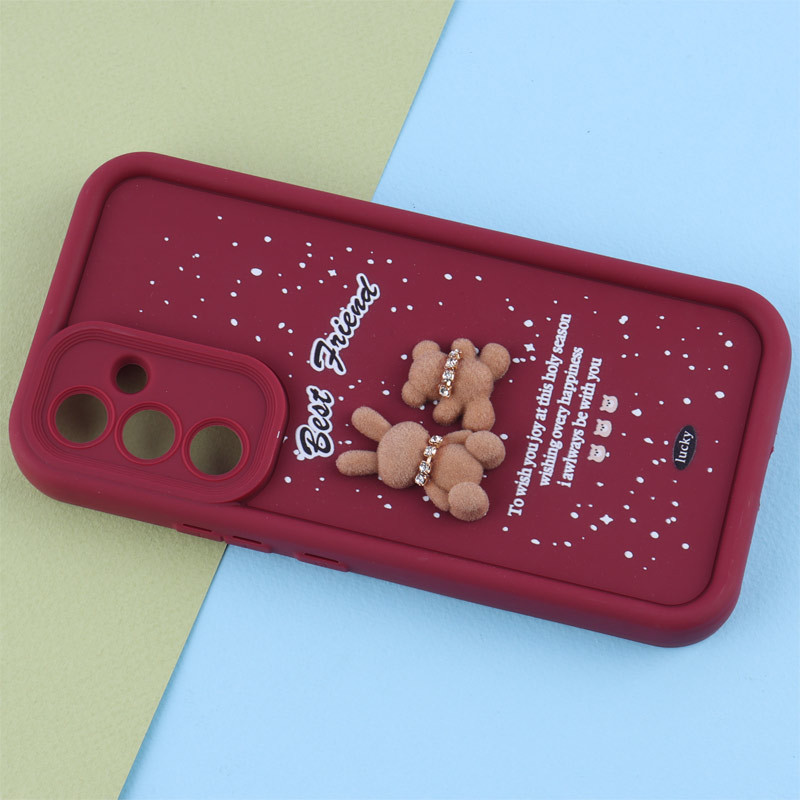 قاب سولید کیس عروسکی پشمالو محافظ لنزدار Samsung Galaxy A54