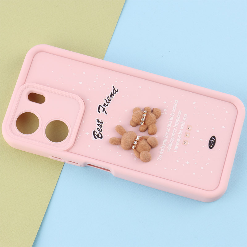 قاب سولید کیس عروسکی پشمالو محافظ لنزدار Xiaomi Redmi 13C / Poco C65