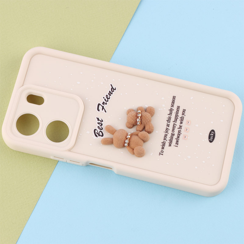 قاب سولید کیس عروسکی پشمالو محافظ لنزدار Xiaomi Redmi 13C / Poco C65