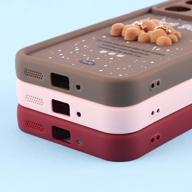 قاب سولید کیس عروسکی پشمالو محافظ لنزدار Xiaomi Redmi 13C / Poco C65