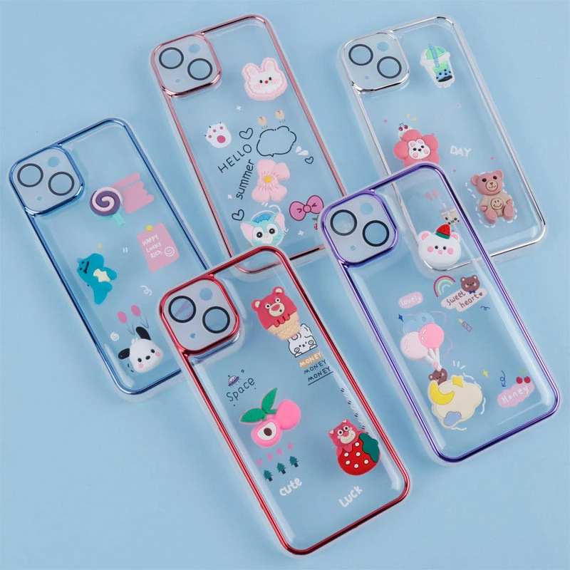 قاب شفاف عروسک برجسته محافظ لنزدار iPhone 13