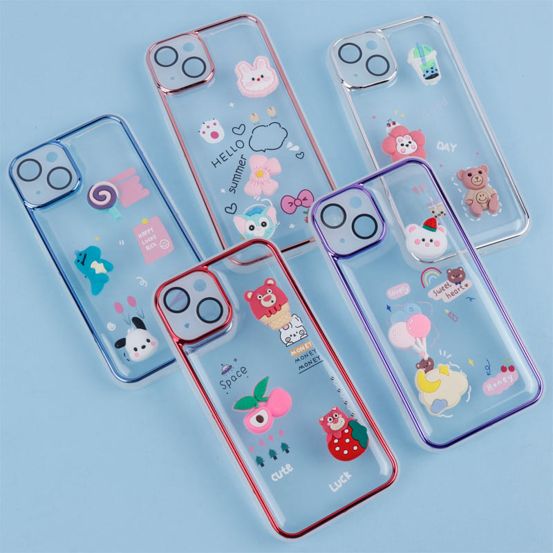 قاب شفاف عروسک برجسته محافظ لنزدار iPhone 13
